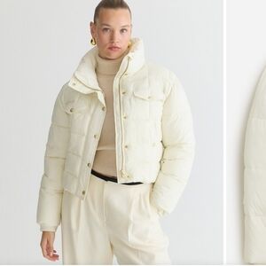 JCrew Ladies Signature Primaloft Puffer Jacket Cream SZ M